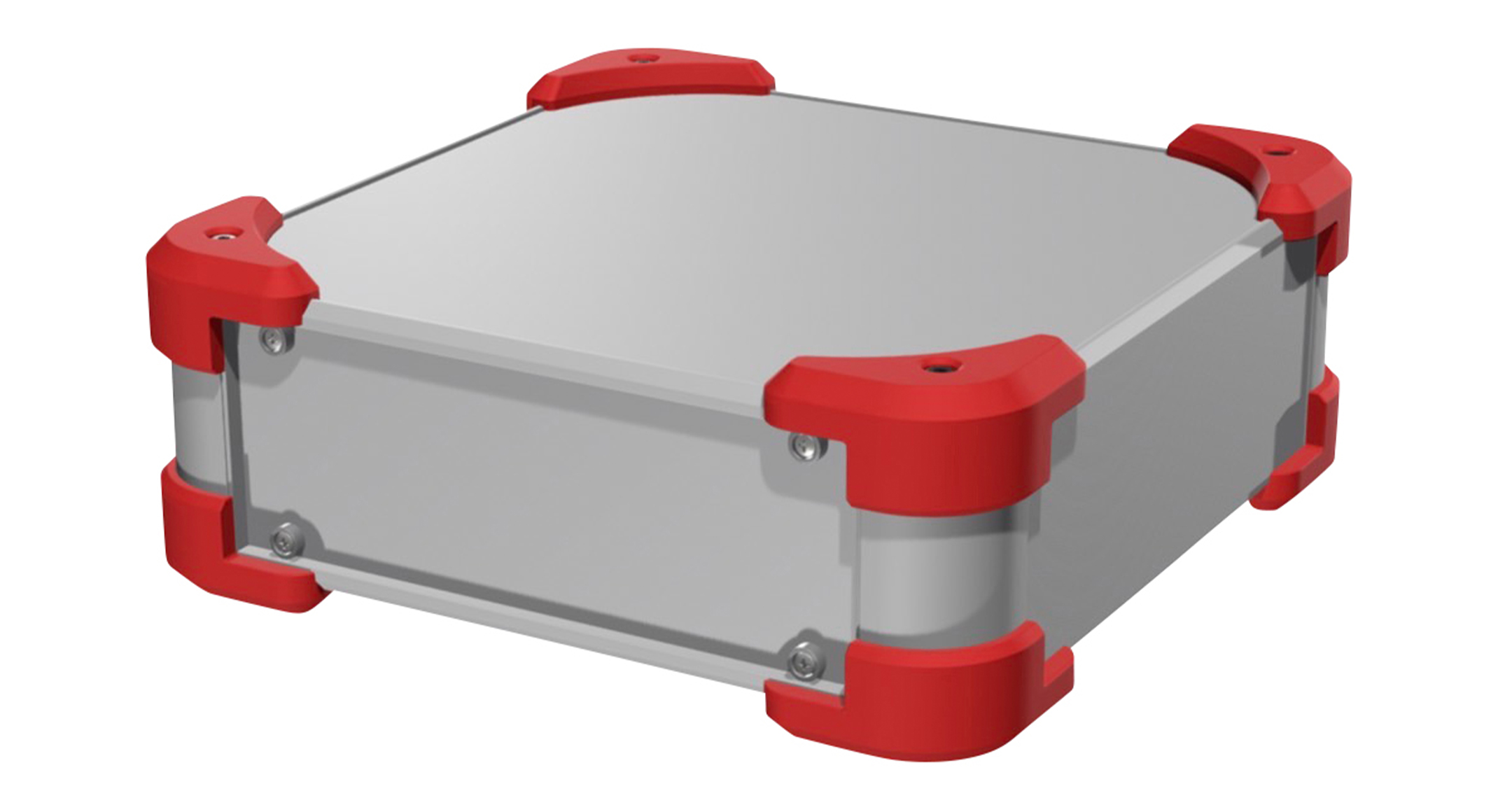 EMC SHIELDED RUGGED ENCLOSURE - AUGE series:Silver / Red