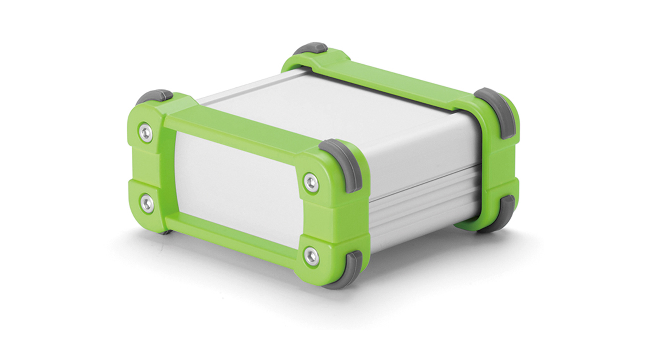 CUSTOM SIZED ENCLOSURE with CORNER GUARD - EXPS series:Silver/Lime