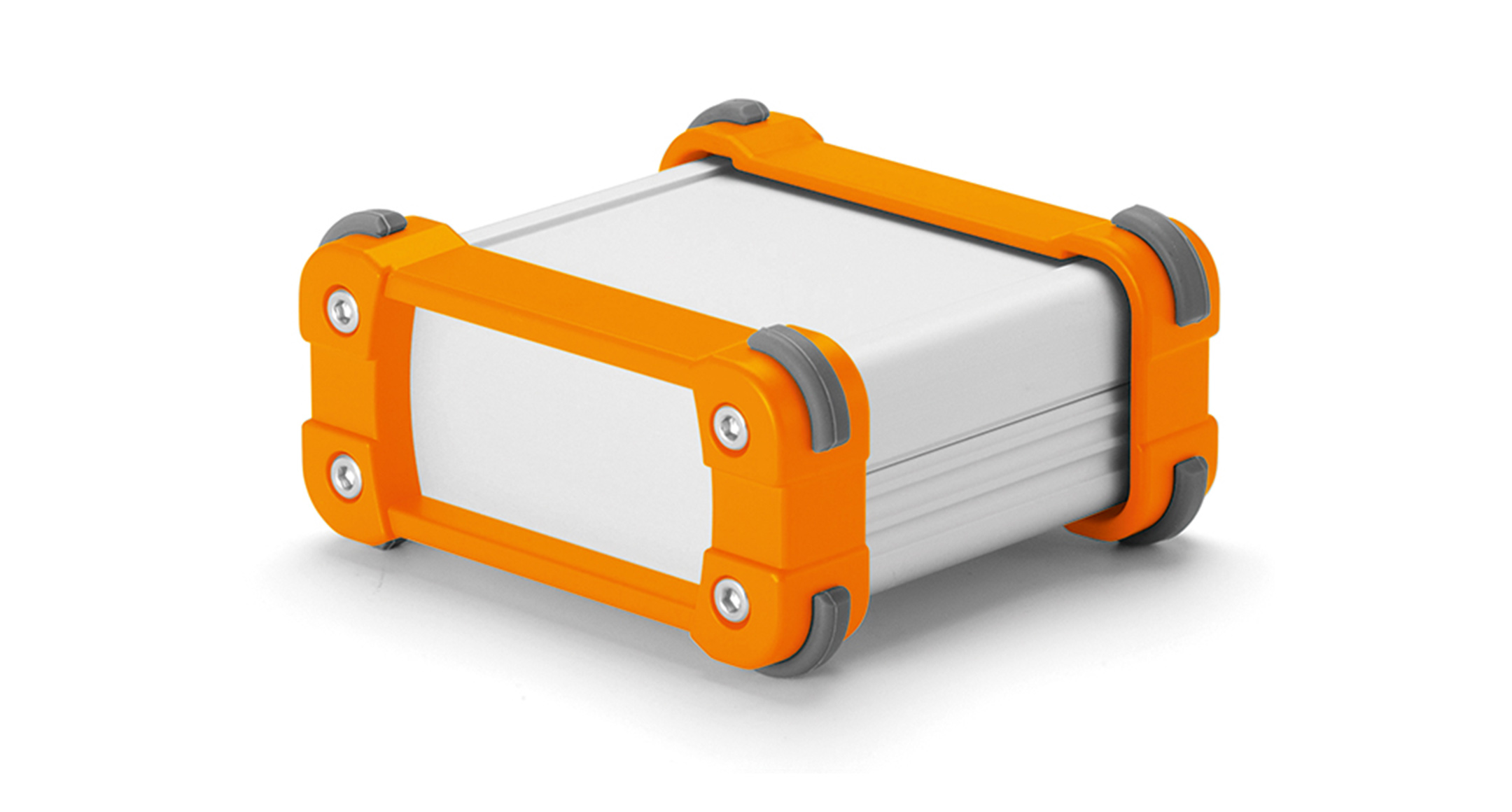 CUSTOM SIZED ENCLOSURE with CORNER GUARD - EXPS series:Silver/Orange