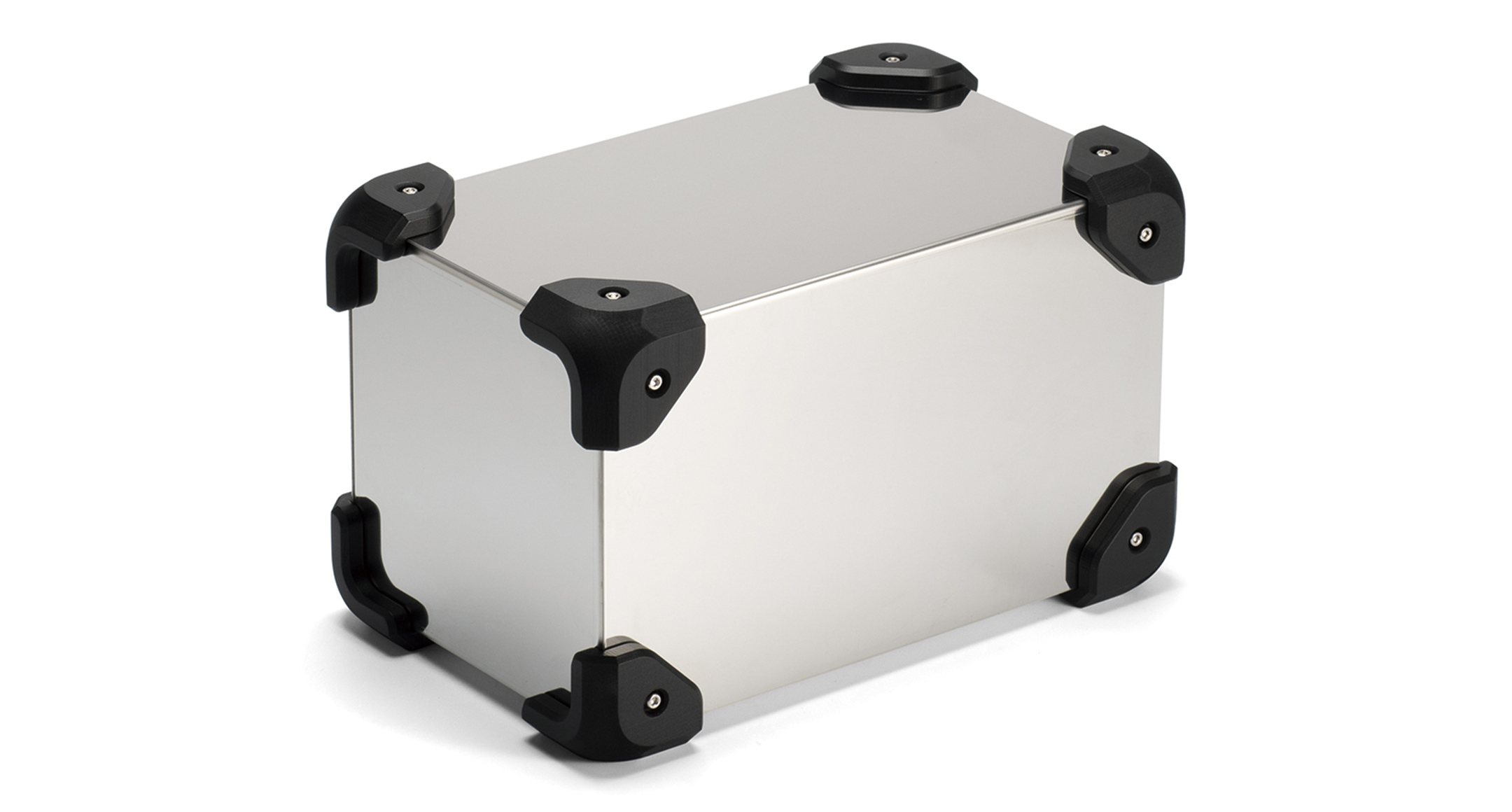 CUSTOM SIZED STAINLESS STEEL CASE with CORNER GUARD - MCGS series:Black Corners