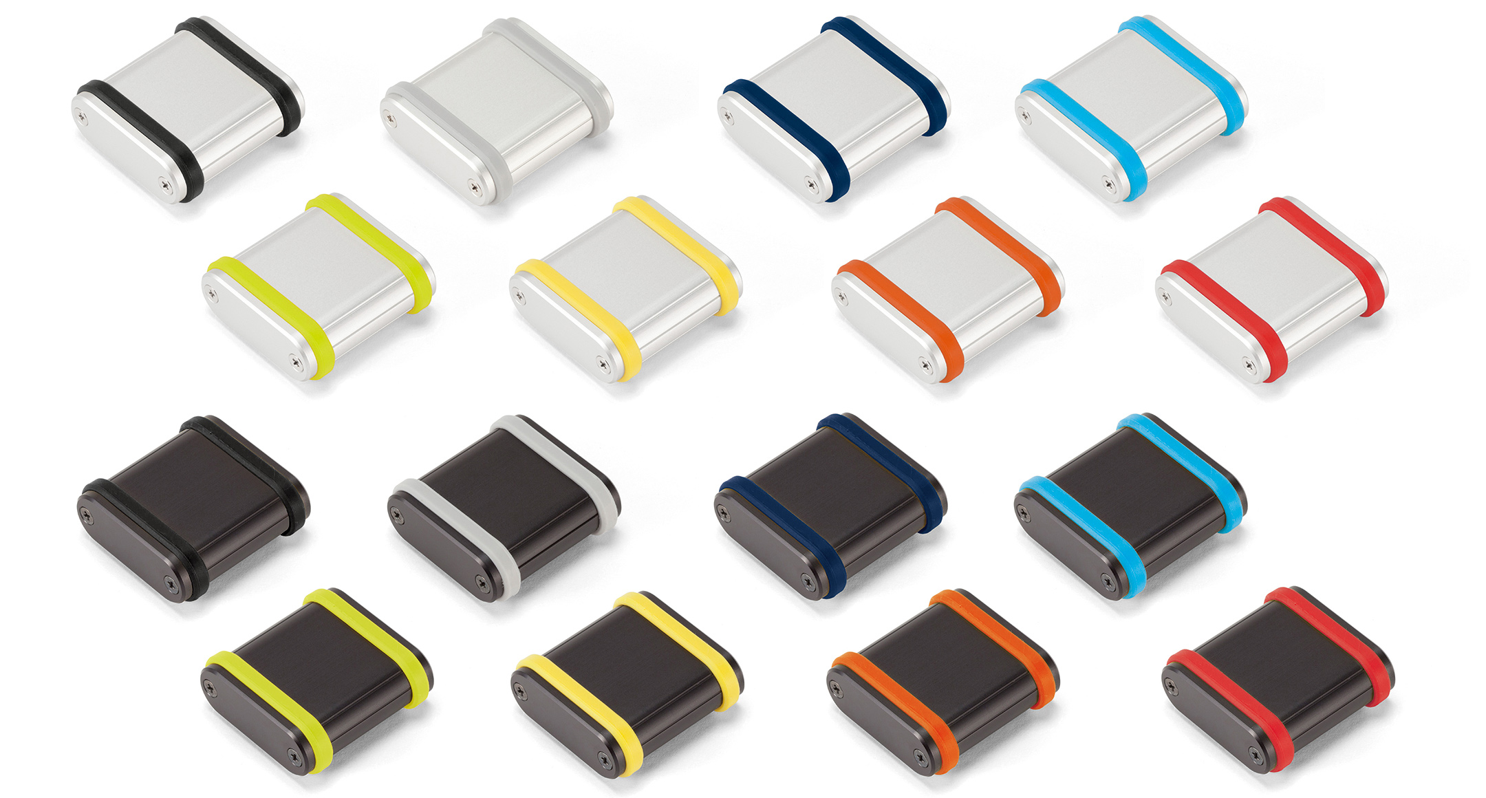 ALUMINIUM MOBILE ENCLOSURE with SILICONE BAND - MXB series