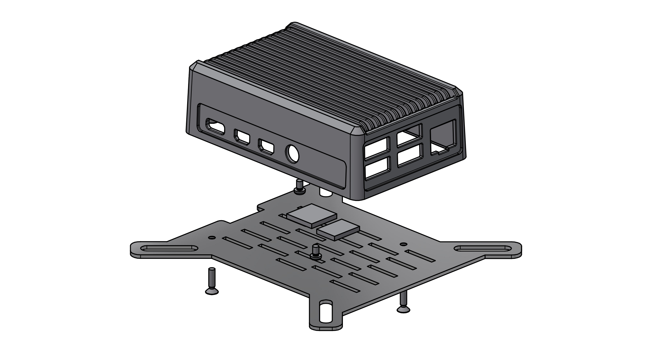 VESA mont Raspberry Pi heatsink case - RPH-F series2