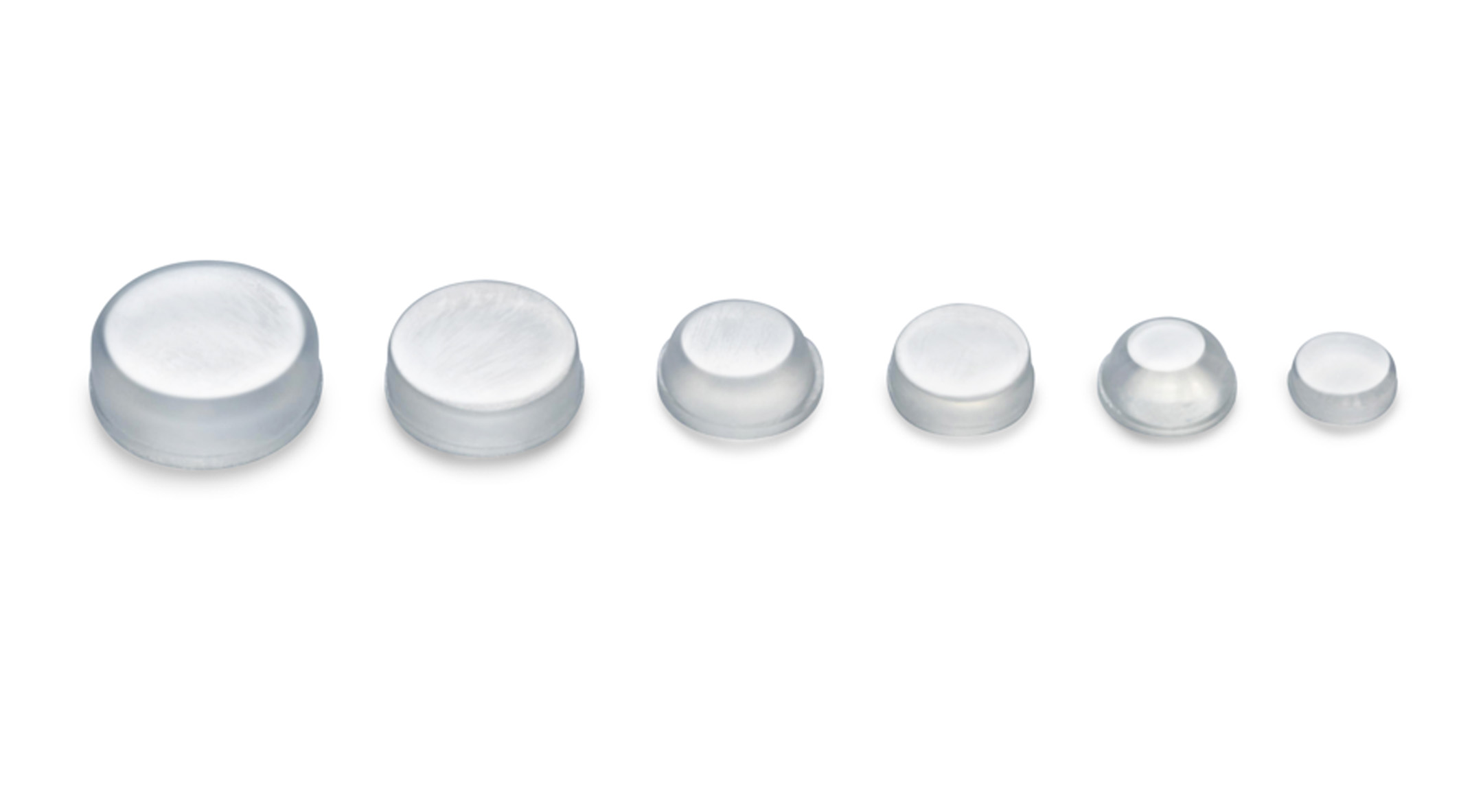 SELF-ADHESIVE CLEAR RUBBER FEET, CYLINDRICAL SHAPE - SCRC series